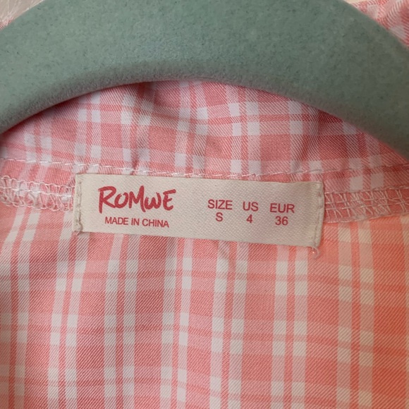 Romwe Plaid crop top pink S - Picture 3 of 11